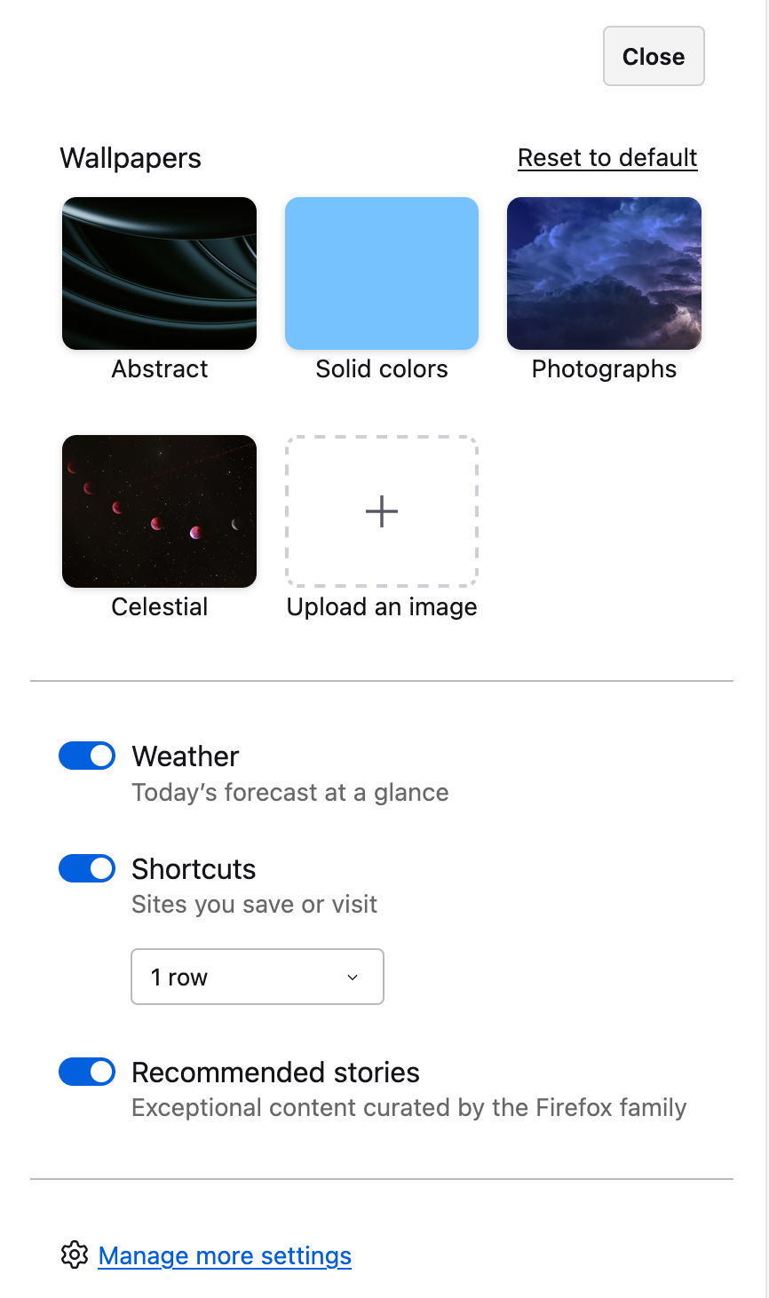 Screenshot showing the new custom wallpaper upload option