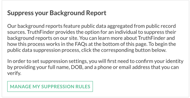 Suppress your background report. With button: Manage my suppression rules.
