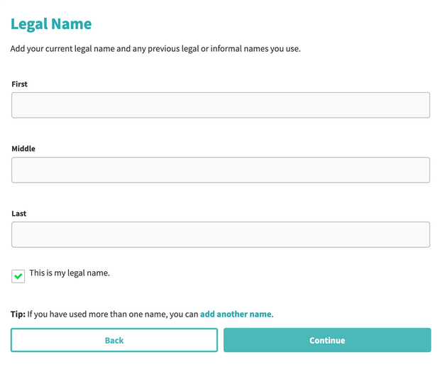 PeopleConnect removal guide: Enter legal name screen